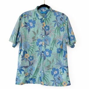 Tori Richard 100% Cotton Lawn Hawaiian Aloha Shirt L Made in Hawaii Floral